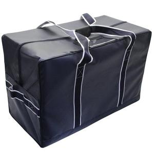 Grand sac de sport noir 600D avec garniture blanche et poches latérales pour le rangement des articles de sport - Product Image 6