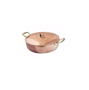 Casserole Contour Façonné à Bord Bas, Finition Cuivre, Centre de Table Métallique Architectural et Vaisselle de Luxe - Product Image 1