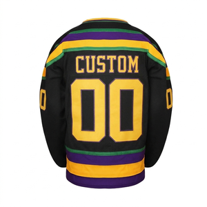 High Quality Custom Logo Men's Ice Hockey Jersey with Striped Pattern Quick Dry & Breathable Sports Jersey for Ice Hockey Wear - Product Image 2
