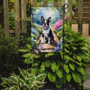 Boston Terrier Printemps Chemin Jardin Drapeau Multicolore Décoratif Yard Drapeau Bannière pour Patio Oeuvre Fleur Lits Boîte Aux Lettres Drapeau Taille - Product Image 2