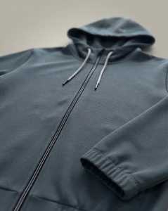Sudadera con Capucha de Manga Larga con Cierre Completo para Hombre, 100% Algodón, Forro Polar Ecológico, Ropa de Abrigo para Invierno - Product Image 2