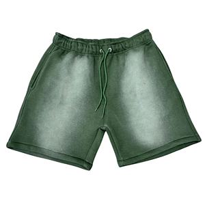 Short d'été personnalisé pour hommes respirant 100% coton imprimé avec motif de lavage à l'acide en détresse vintage Sun Fade Bleach Short pour hommes - Product Image 2