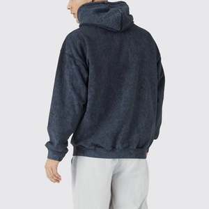 Vêtements pour hommes grande taille personnalisés en gros, couleur unie, 100% coton, vêtements de sport basiques, sweats à capuche à fermeture éclair intégrale, broderie 3D, respirant - Product Image 2