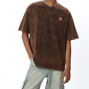 Camiseta de Moda con Lavado Ácido para Hombre, Textura Lavada Premium, Algodón Suave y Transpirable, Atuendo Casual Elegante - Product Image 1
