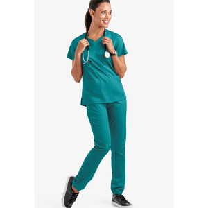 Blouses médicales unisexes de haute qualité à col en V, personnalisables avec logo, service OEM, uniformes d'infirmière confortables pour hôpitaux et établissements médicaux - Product Image 3