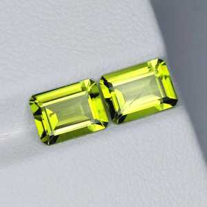 Par de peridotos naturales con corte esmeralda, piedras preciosas sueltas verdes, par a juego para la fabricación de joyas, proveedor mayorista - Product Image 6
