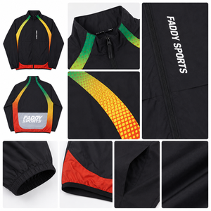 Veste coupe-vent légère imperméable personnalisée pour homme, idéale pour le sport, la course, la gym, le streetwear, avec fermeture éclair intégrale et effet dégradé - Product Image 6