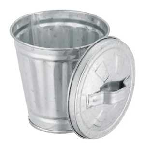 Heavy Duty Galvanized Steel Trash Can with <b>Lid</b> Outdoor Metal Waste <b>Bin</b> with Handles Public Park Garden Garbage Dustbin Barrel - Product Image 6