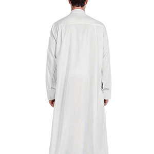 Custom Premium Casual Saudi Collar <b>Thobe</b> Islamic Jubba <b>Men</b> 2 Side Pockets Inner Mobile Pocket Breathable Polyester Fabric Floor - Product Image 2