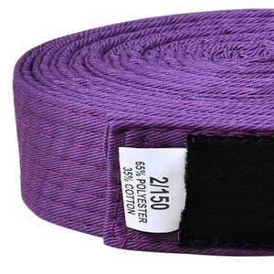High Quality BJJ GI Martial Arts Belts 100% Cotton/<b>Polyester</b> Breathable Eco-friendly Customizable High Waist Martial Belts OEM - Product Image 5