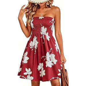Robe de plage simple pour femme, imprimé floral, coupe ample, légère et décontractée, idéale pour les vacances et les voyages. - Product Image 1