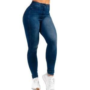 Jeans de cintura alta Deep Indigo para mujer, ajustados, sexys, para gimnasio, entrenamiento, fitness, con gran elasticidad, cintura alta, para chicas. - Product Image 5
