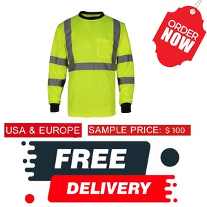 Camiseta de Seguridad Reflectante de Alta Visibilidad, Manga Larga, Ropa de Trabajo, Camiseta de Advertencia de Alta Visibilidad para Construcción y Trabajos en Carreteras - Product Image 3
