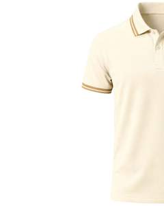 Polo de Algodón Beige Personalizado para Hombre con Cuello y Ribete de Manga en Contraste Marrón, Corte Clásico, Casual, Verano, Suministro al por Mayor OEM - Product Image 3