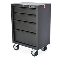 Chariot à outils roulant CSPS pour mécanicien, garage, compatible OEM, 61 cm, acier thermolaqué noir mat, 10 tiroirs en plastique, ISO9001