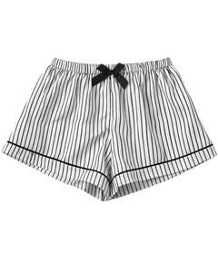 Ensemble de pyjama en satin rayé blanc et noir personnalisé pour femmes, manches courtes, boutons, vêtements de nuit d'été, ensemble de vêtements de détente en soie douce - Product Image 3