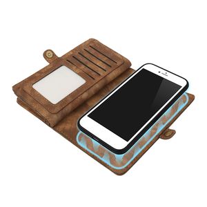 Custodia a Portafoglio 2 in 1 Magnetica in Pelle per iPhone 8 con 13 Scomparti per Carte e Tasca Porta Soldi con Cerniera Staccabile - Product Image 6