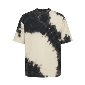 Camiseta de Manga Corta para Hombre, Tie-Dye, Cuello Redondo, Oversize, Informal, de Algodón Jersey, Transpirable, Corte Regular, Diseño con Logotipo Frontal - Product Image 2