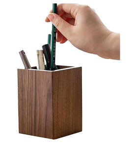 Wood Pen Holder Attractive Designer Top Price Polished Wooden Pen Pencil Holder Office <b>Table</b> Decoration Custom - Product Image 3