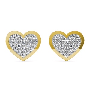 Chunky 2 Become 1 Heart Stud Pendientes Daisini Adornado con cristales Swarovski Multi Color 18K Chapado en oro Pendientes de mujer - Product Image 2