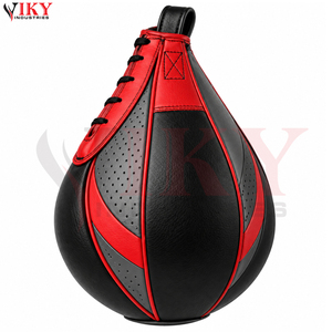 Qualité supérieure avec coutures renforcées, balles de boxe de vitesse robustes rouges et noires pour l'entraînement, prix de gros - Product Image 6