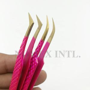 แหนบขนตาสีชมพูบลัชออนพร้อมจุดชุบทองจุดยึดเพชรที่แข็งแกร่งโลโก้ที่ออกแบบได้อย่างยั่งยืน - Product Image 2