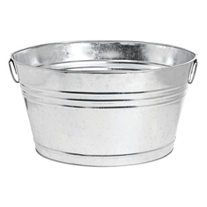 Jardinières ovales galvanisées longues (poignée à poignée) décor de ferme idéal pour les mariages cadeaux événements spéciaux fêtes en plein air - Product Image 1