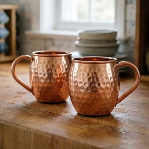 Mug à Moscow Mule en cuivre avec poignée, double paroi, style vintage, vaisselle pour la maison - Product Image 2