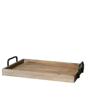 Plateau de service rectangulaire en bois pour dattes et chocolats, design minimaliste solide, plateau durable pour servir les aliments - Product Image 1