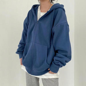 PIHA SPORTS Men's Winter Casual Double Terry Fleece Hoodie Solid Color Warm Windproof Breathable Eco-Friendly Stylish Zip - Product Image 6