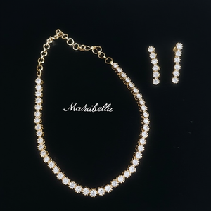 American Diamond <b>Statement</b> <b>Necklace</b> Fashion Jewelry Set - Product Image 2