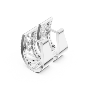 Boucles d'oreilles de luxe tendance pour femme en or blanc 10K avec diamant de laboratoire 0,536 ct, plaqué rhodium, taille brillant rond - Product Image 2