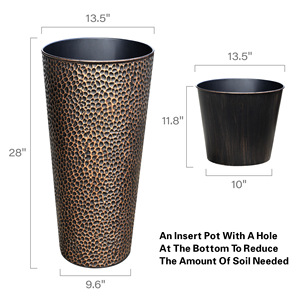 Ventes en gros de pots de fleurs décoratifs en métal personnalisés, grands pots de plantes en métal noir pour jardin - Product Image 3