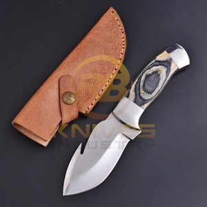 OEM Custom Logo Damascus Steel Hunting <b>Knife</b> with Stabilized Wood <b>Handle</b> Full Tang Bushcraft Survival <b>Knife</b> - Product Image 5