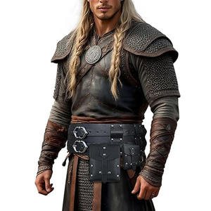 Ceintures de guerrier en cuir pleine fleur, design 2026, style médiéval viking, pochettes personnalisées, commande en gros - Product Image 2