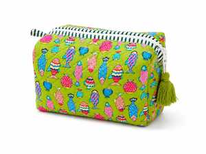 Vintage Bohemian Embroidered Cotton Fashion Waterproof Zipper Soft Handle Eco-Friendly <b>Makeup</b> <b>Case</b> Travel Pouch Bag Rajasthan - Product Image 1