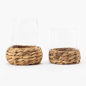 Water hyacinth tumblers with logo accept glass holder made in Vietnam hand weave tumbler <b>boots</b> - Product Image 2