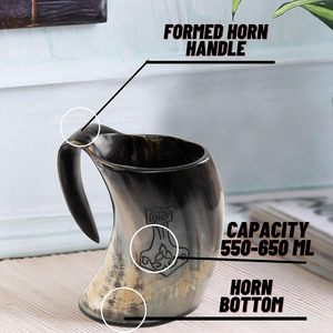 Jarra Vikinga para Beber, Taza de Cuerno, Auténtica Taza de Beber Inspirada en la Edad Media - Product Image 4