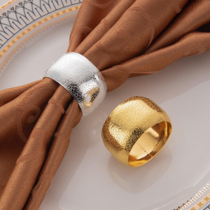 Anneaux de serviette en métal doré de luxe pour fête, mariage, dîner, porte-serviettes décoratif, boucle de serviette ronde - Product Image 1