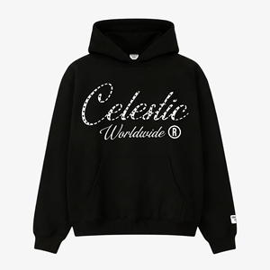 Sweat-shirt à capuche zippé noir surdimensionné en coton French Terry pour homme, personnalisé GSM 450, style streetwear décontracté, logo frontal, anti-rétrécissement - Product Image 1