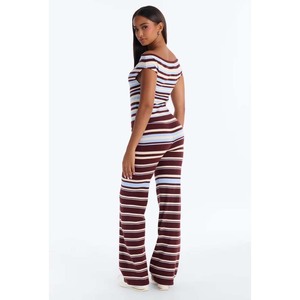Nouvelle combinaison décontractée personnalisée pour femme, imprimée à rayures, col chemise en V, sans manches, asymétrique, mi-longue, ajustée aux hanches - Product Image 6