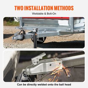 Gancio di traino dritto per impieghi gravosi con capacità di 2268 kg, sfera da 2 pollici, canale da 3 pollici e rotazione a 360 gradi per attacchi di traino - Product Image 3