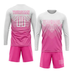 Uniforme de Fútbol Sublimado Rosa y Blanco, Transpirable, Absorbente de Humedad, Equipación de Fútbol Personalizada, Ropa Deportiva para Equipos - Product Image 4
