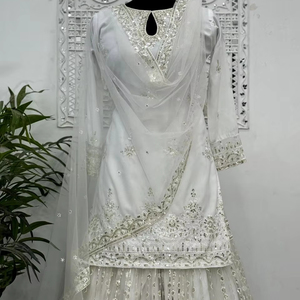 Bon Prix Meilleure Qualité Design Pure Soie Avec Fil & Broderie Salwar & Plazzo Avec Dupatta De SHREE INDIAN EXPORTS - Product Image 5