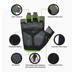 Durable Anti <b>Slip</b> Comfort Fit <b>Half</b> Finger Racing Cycling Gloves with Safety Padding Breathable Fabric for Daily Bike Riding - Product Image 4