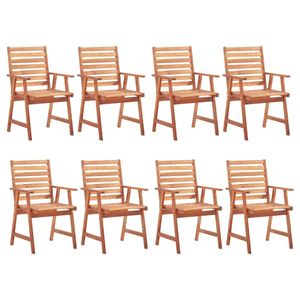 8 pz sedie da pranzo con Patio in legno massello di Acacia con cuscini di alta qualità Set di mobili da esterno - Product Image 2