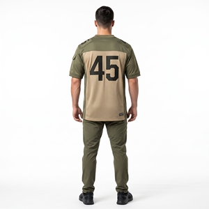 Olijfgroene American Football Jersey voor heren, op maat gemaakt, 45, sportkleding, teamuniform, performance wear, groothandel - Product Image 2