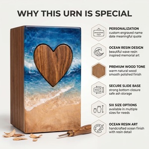 Personalized Rosewood American Style Cremation Urn Heart Engraved Eco-Friendly Durable Memorial <b>Box</b> - Product Image 4