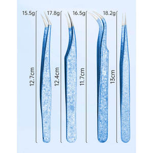 DANTRIC IMPLANTS Volume Boot Kit de pinces pour extensions de cils, ciseaux à ressort de précision, pointe lisse, forme nuage, poignées effet miroir - Product Image 3