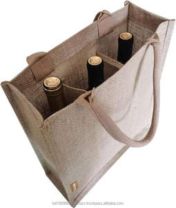 Sacs à vin en toile pour 3 bouteilles, 12,99 x 11,81 x 3,93 pouces, poignées en coton doux, technique de couture, réutilisable, style professionnel, numérique - Product Image 1